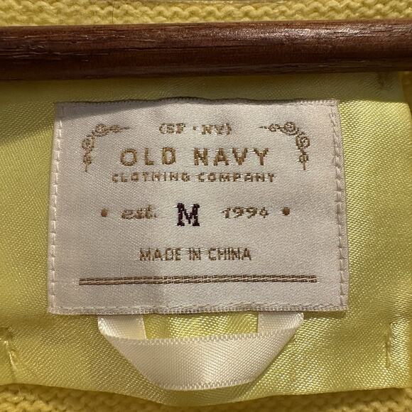 Y2K Old Navy Wool Blend Sweater Women Six Medium Butter Yellow Lambswool Angora - Picture 2 of 11